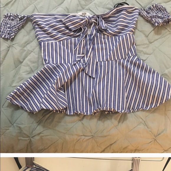 Bebe striped off the shoulder top - Picture 5 of 5